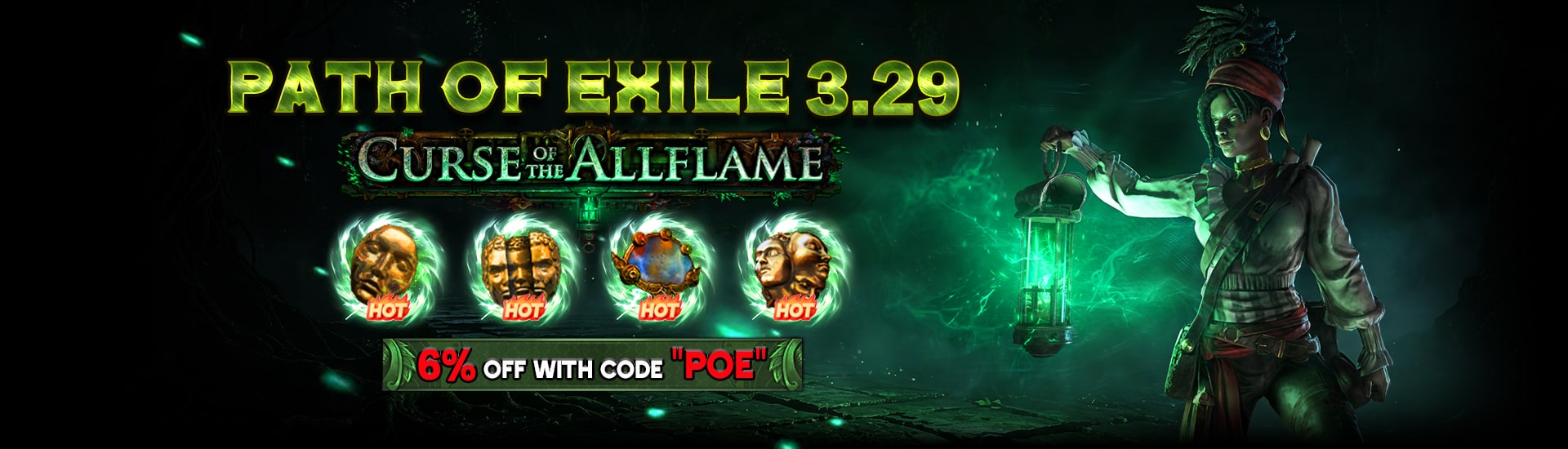 Path of Exile 3.29 Curse of the Allflame 6% OFF with Code "POE"