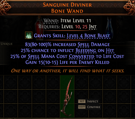 Sanguine Diviner Bone Wand#523497