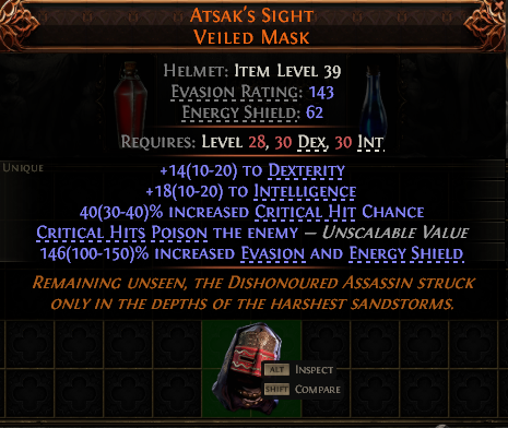 Atsak'S S1Ght Veiled Mask#666904