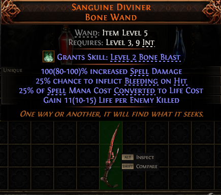 Sanguine Diviner Bone Wand#951325