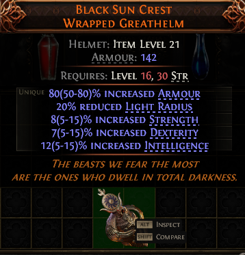 Black Sun Crest Wrapped Greathelm#337278