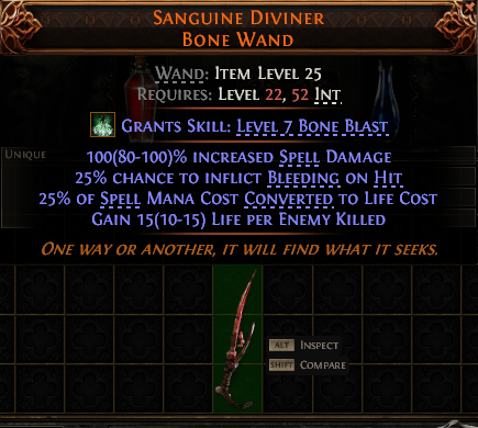 Sanguine Diviner Bone Wand#627567