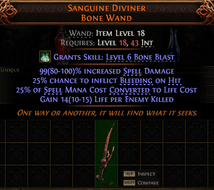 Sanguine Diviner Bone Wand#549189