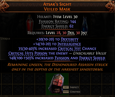 Atsak'S S1Ght Veiled Mask#237164