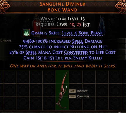 Sanguine Diviner Bone Wand#491593
