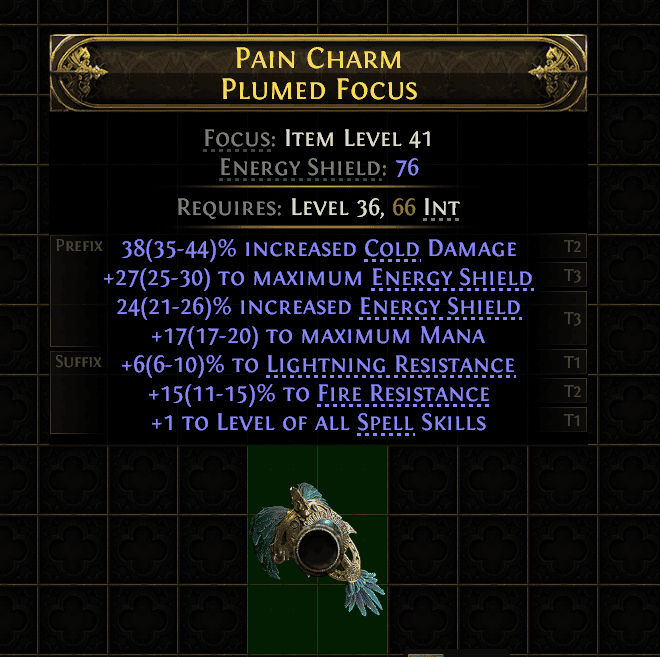 Pain Charm Plumed Focus#798062