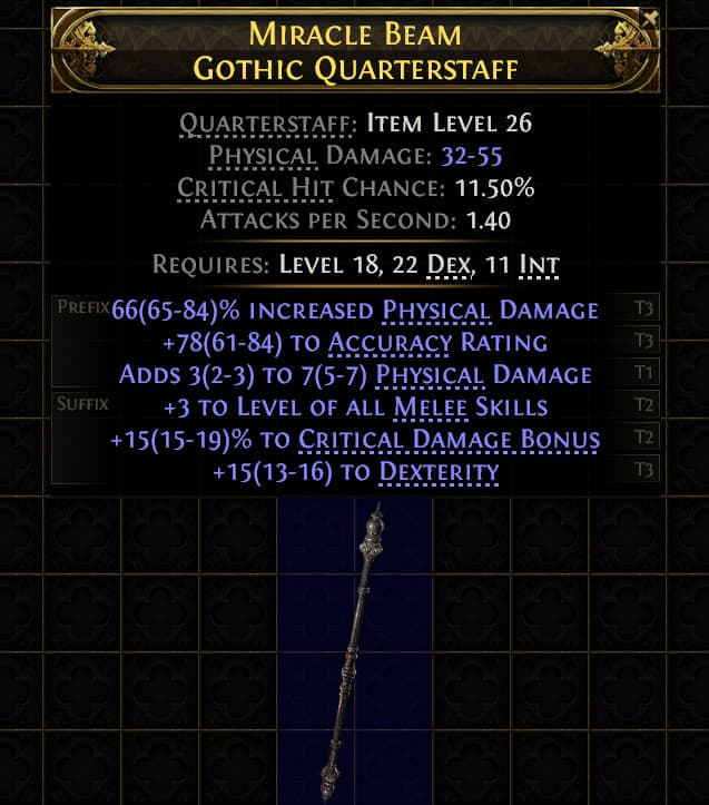 Miracle Beam Gothic Quarterstaff#41535