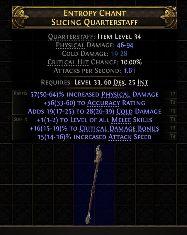 Entropy Chant Slicing Quarterstaff#32726