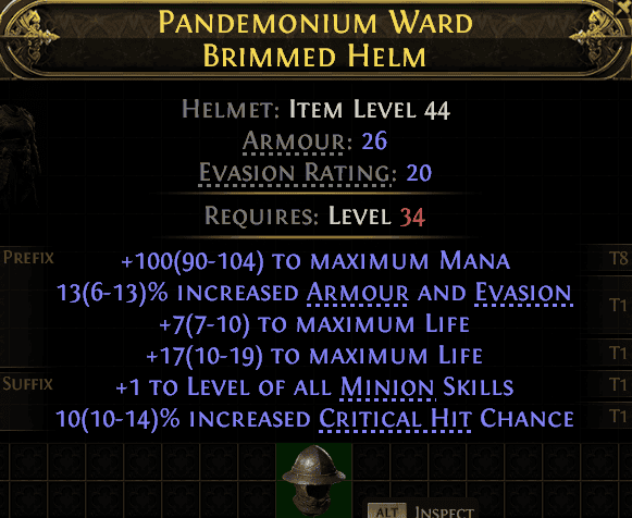 Pandemonium Ward Brimmed Helm#73504