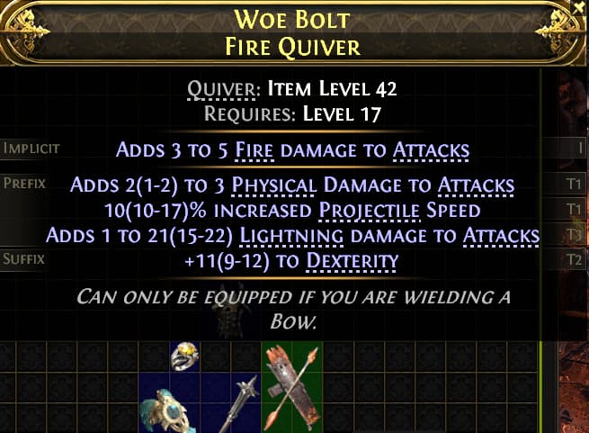 Woe Bolt Fire Quiver#340516