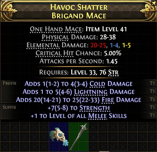 Havoc Shatter Brigand Mace#156073