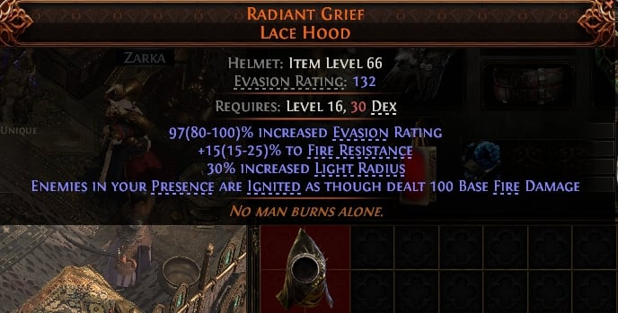 Radiant Grief Lace Hood#178286