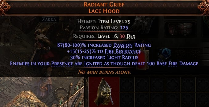 Radiant Grief Lace Hood#368671