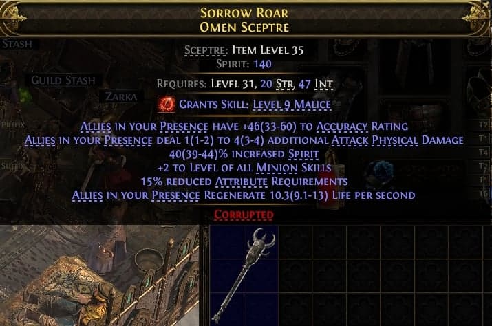 Sorrow Roar Omen Sceptre#121702