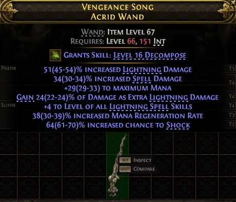 Vengeance Song Acrid Wand#143950