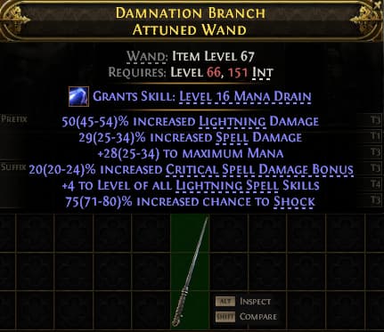 Damnation Branch Attuned Wand#534981