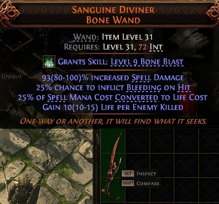 Sanguine Diviner Bone Wand#38790