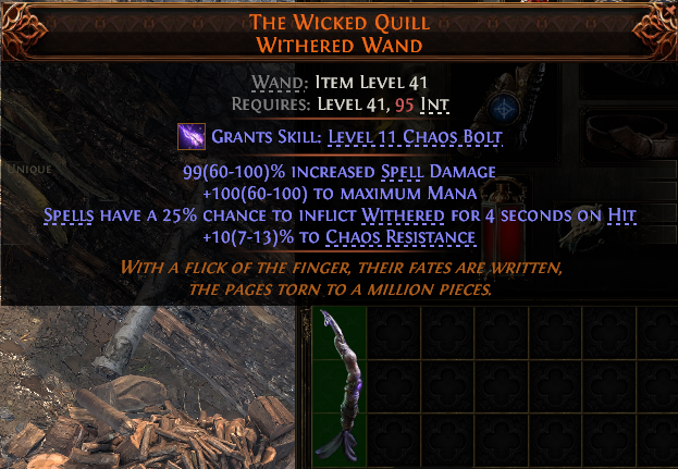 The Wicked Quill Withered Wand#822854