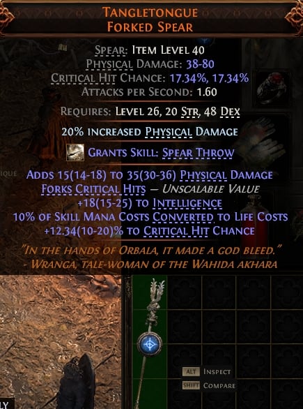 Tangletongue Forked Spear#500510
