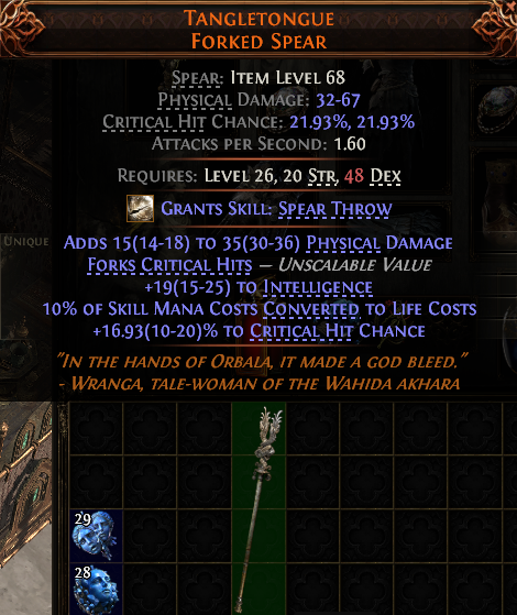 Tangletongue Forked Spear#761995