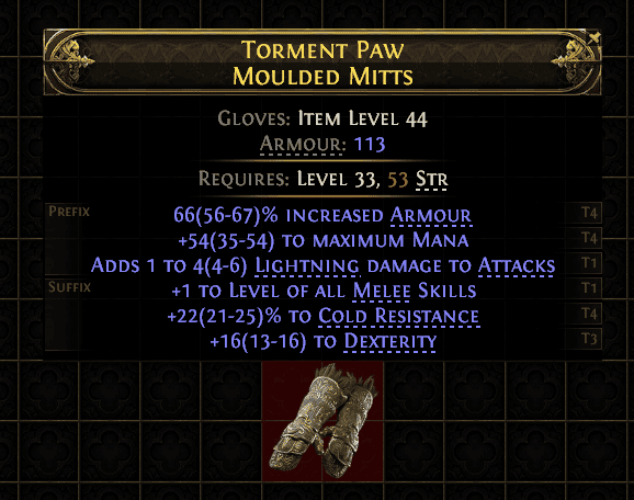 Torment Paw Moulded Mitts#280320