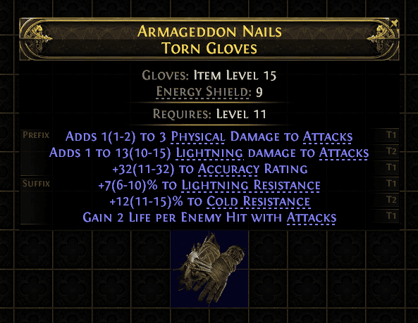 Armageddon Nails Torn Gloves#629927