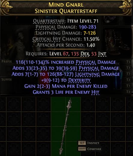 Mind Gnarl Sinister Quarterstaff#409438
