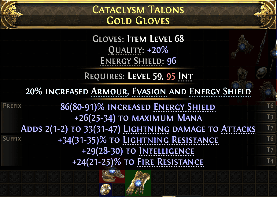 Cataclysm Talons Gold Gloves#294010
