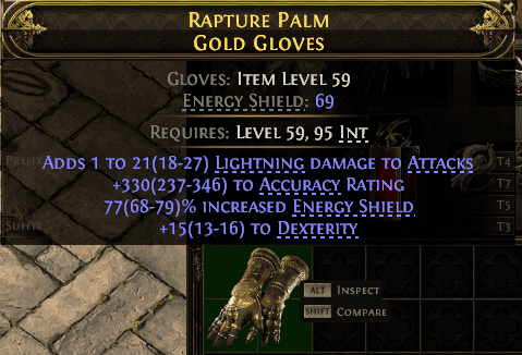 Rapture Palm Gold Gloves#158985