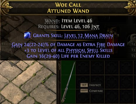Woe Call Attuned Wand#717941