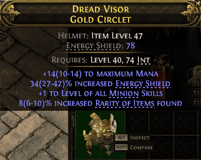 Dread Visor Gold Circlet#31997