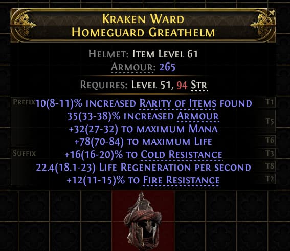 Kraken Ward Homeguard Greathelm#761212