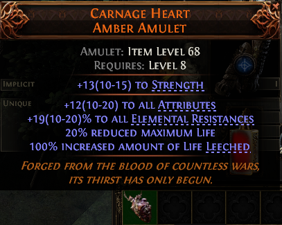 Carnage Heart Amber Amulet#115936