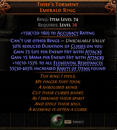 Thief'S Torment Emerald Ring#815653
