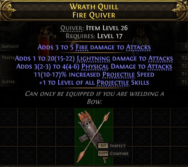 Wrath Quill Fire Quiver#866501
