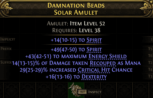 Damnation Beads Solar Amulet#534888