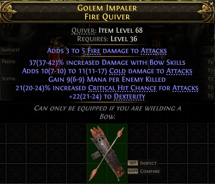 Golem Impaler Fire Quiver#673129