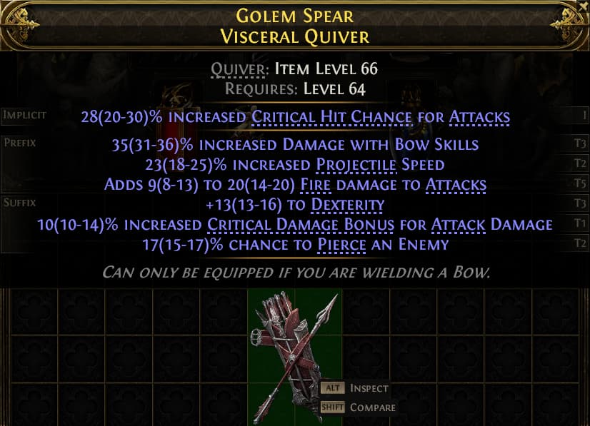 Golem Spear Visceral Quiver#615335