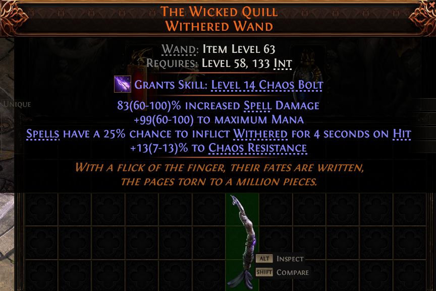 The Wicked Quill Withered Wand#415964