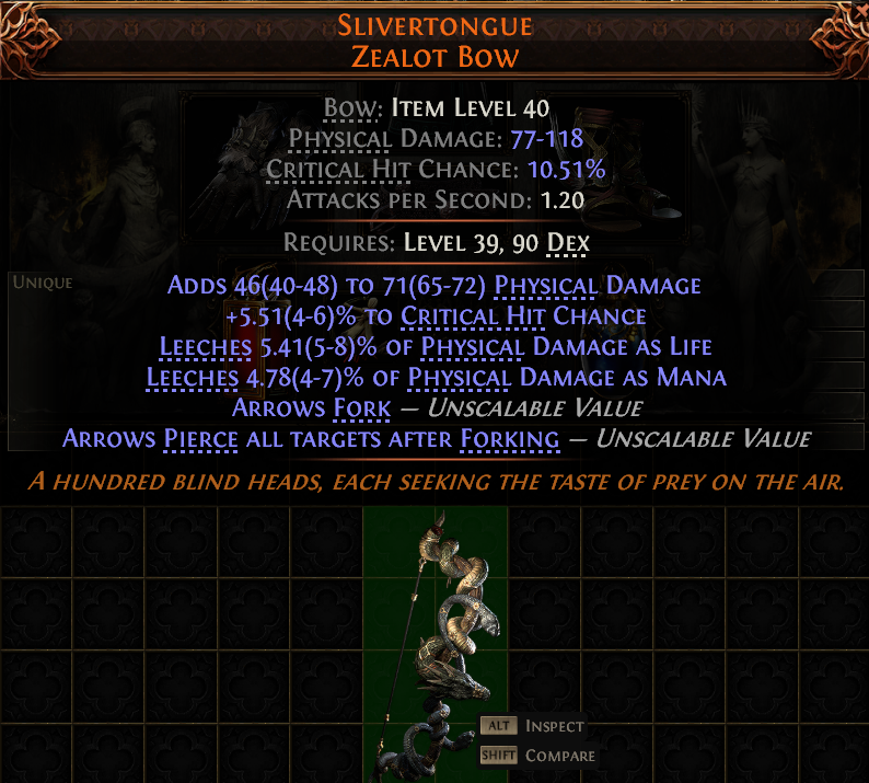 Slivertongue Zealot Bow#492424