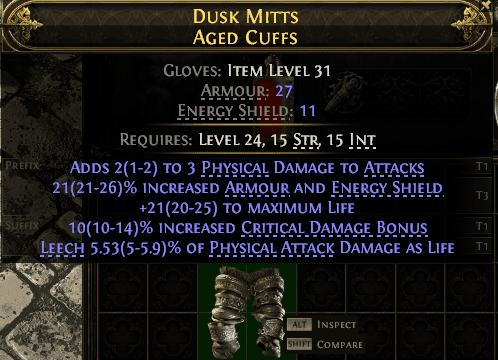 Dusk Mitts Aged Cuffs#333977