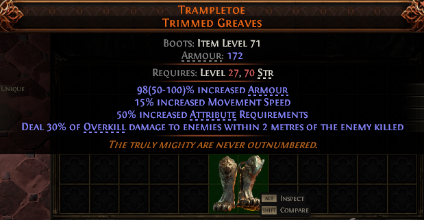 Trampletoe Trimmed Greaves#104273