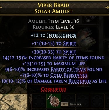 Viper Braid Solar Amulet#727602