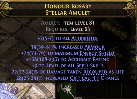 Honour Rosary Stellar Amulet#42868