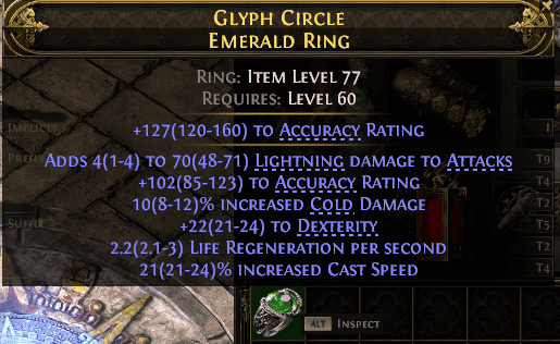 Glyph Circle Emerald Ring#409020