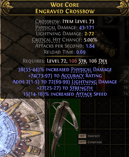 Woe Core Engraved Crossbow#547838