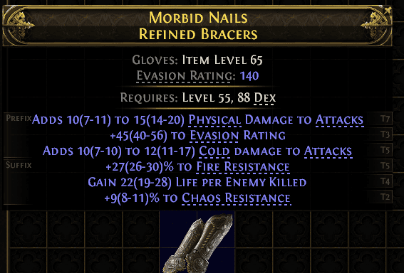 Morbid Nails Refined Bracers#479927