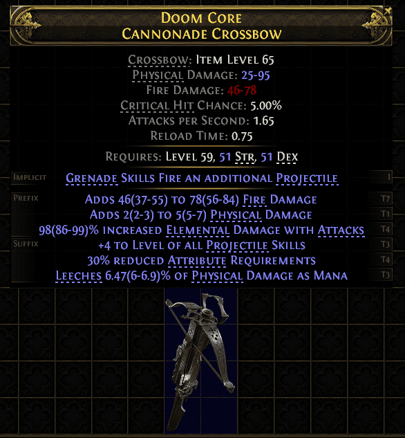 Doom Core Cannonade Crossbow#295277