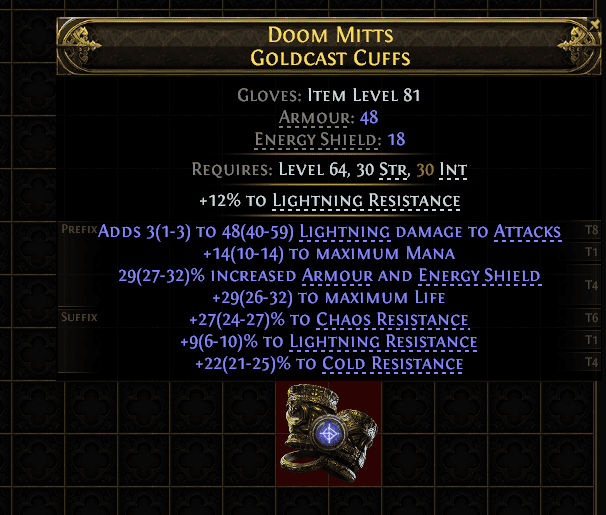 Doom Mitts Goldcast Cuffs#339916