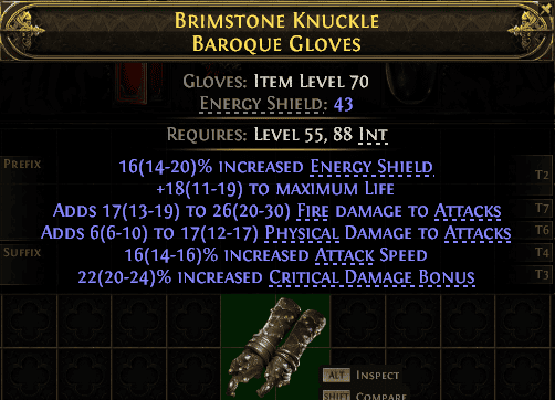 Brimstone Knuckle Baroque Gloves#625820